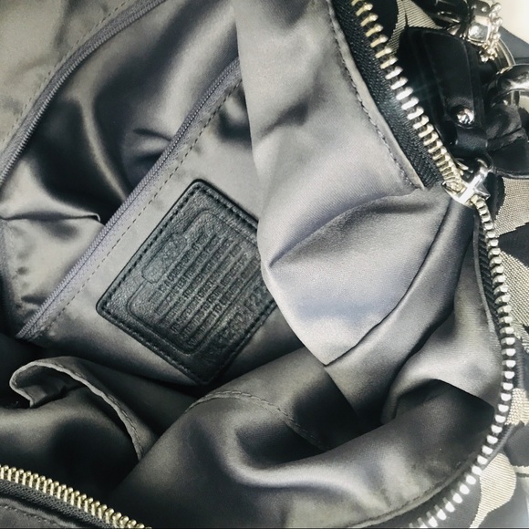 Coach Kristin Women’s Hobo Bag Sateen Black/Tan - Picture 6 of 8